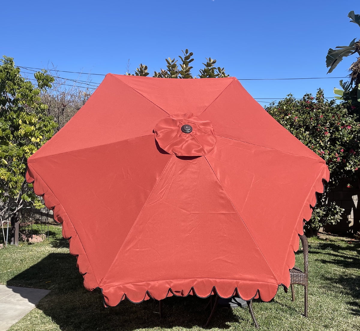 9ft Umbrella Replacement Canopy 6 Ribs in Brick Canopy Only 