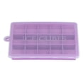 thumbnail image 1 of Molde de silicona rectangular para cubitos de hielo con tapa, 15 compartimentos, para cocina y panadería, color morado., 1 of 8