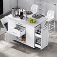 thumbnail image 1 of Rolling Kitchen Island Cart with Storage, 50.7" Kitchen Island with Drop Leaf, Tilt Trash Cabinet & Pull-Out Organizer, Mobile Kitchen Cart with Drawers and Wheels for Kitchen Dining Room, 1 of 9
