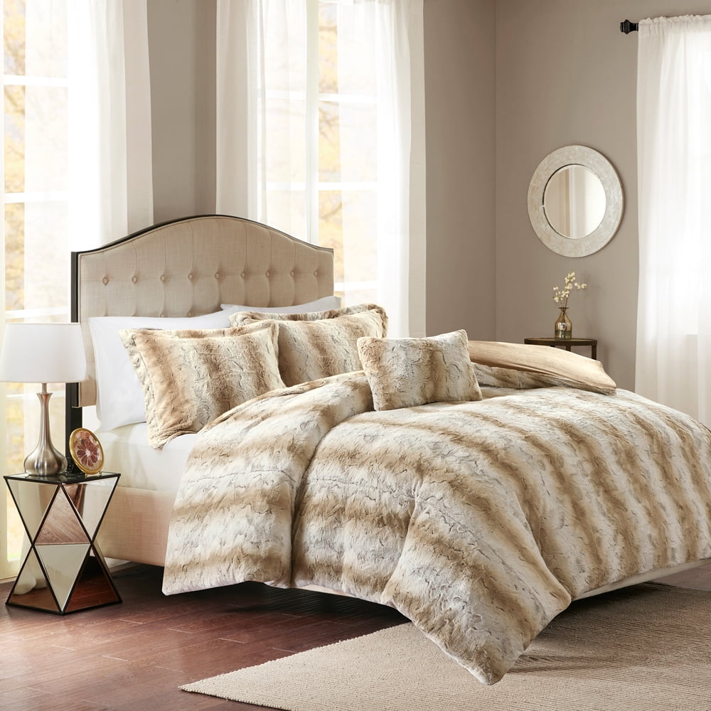 Home Essence Mlle Faux Fur Duvet Cover Set