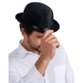 thumbnail image 3 of Hat Dress Up America Derby - Sombrero de terciopelo negro para adultos, 3 of 6