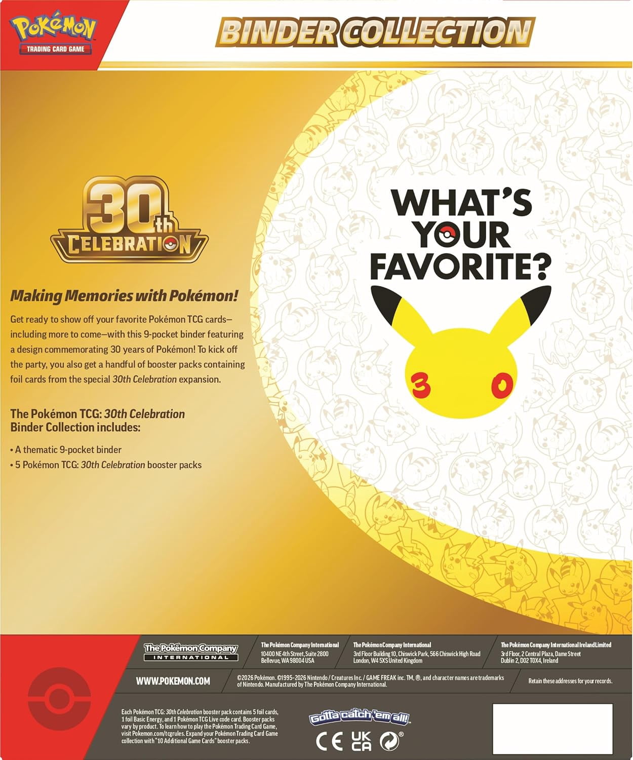Pokemon - TCG: 30th Celebration Binder Collection