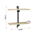 thumbnail image 2 of 2‑Tier Wall Mounted Floating Shelves, Solid Wood Storage Shelves with Black Metal Frame for Bathroom, Kitchen, Living Room, Office, 2 of 6