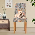thumbnail image 4 of Yayeee 4 Pack Dining Chair Covers Stretch Parson Chairs Slipcovers Seat Protector, Gray Llama Pattern, 4 of 6