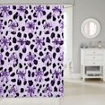 thumbnail image 2 of Manfei Purple Bow Shower Curtain 72Wx84L,Cheetah Animal Print Bathroom Shower Curtain, 2 of 5