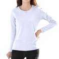 thumbnail image 2 of HLKJKLS Long Sleeve Shirts For Women Crew Neck Long Sleeve Classic Fit T Shirt Soft Nylon Spandex Breathable Casual White M-4Xl, 2 of 9