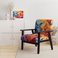 thumbnail image 2 of Designart "Chromatic Delirium Opt Art wall Art V" Chaise d'Appoint Rembourrée Moderne Multicolore - Fauteuil Moderne pour Salon, 2 of 7