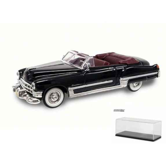 Diecast Car & Display Case Package - 1949 Cadillac Coupe de Ville Convertible, Black - Road Signature 94223 - 1/43 Scale Diecast Model Toy Car w/Display Case
