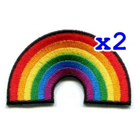 Gay pride lesbian rainbow flag retro love LGBT Appliques Hat Cap Polo Backpack Clothing Jacket Shirt DIY Embroidered Iron On / Sew On Patch - 2 pcs