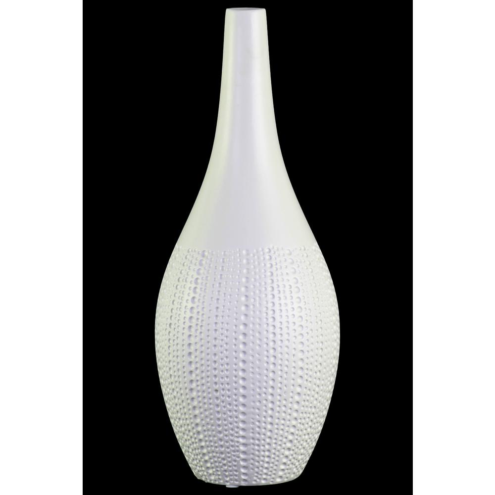 Ceramic Vase Matte Finish White 17.5"
