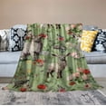 thumbnail image 2 of HENGT Floral Blanket Gifts for Boys Girls, Farm Animals Throw Blanket Gifts for Adults Decor Cute Plush Soft Lightweight Flannel Flower Green Blankets for Sofa Bed Couch, 2 of 6