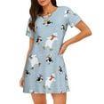 thumbnail image 1 of Disketp Skiing penguin Bear para Camisón Corto de Manga Corta para Mujeres, Camisón Cómodo con Escote Redondo, Bonito y Confortable, 1 of 6