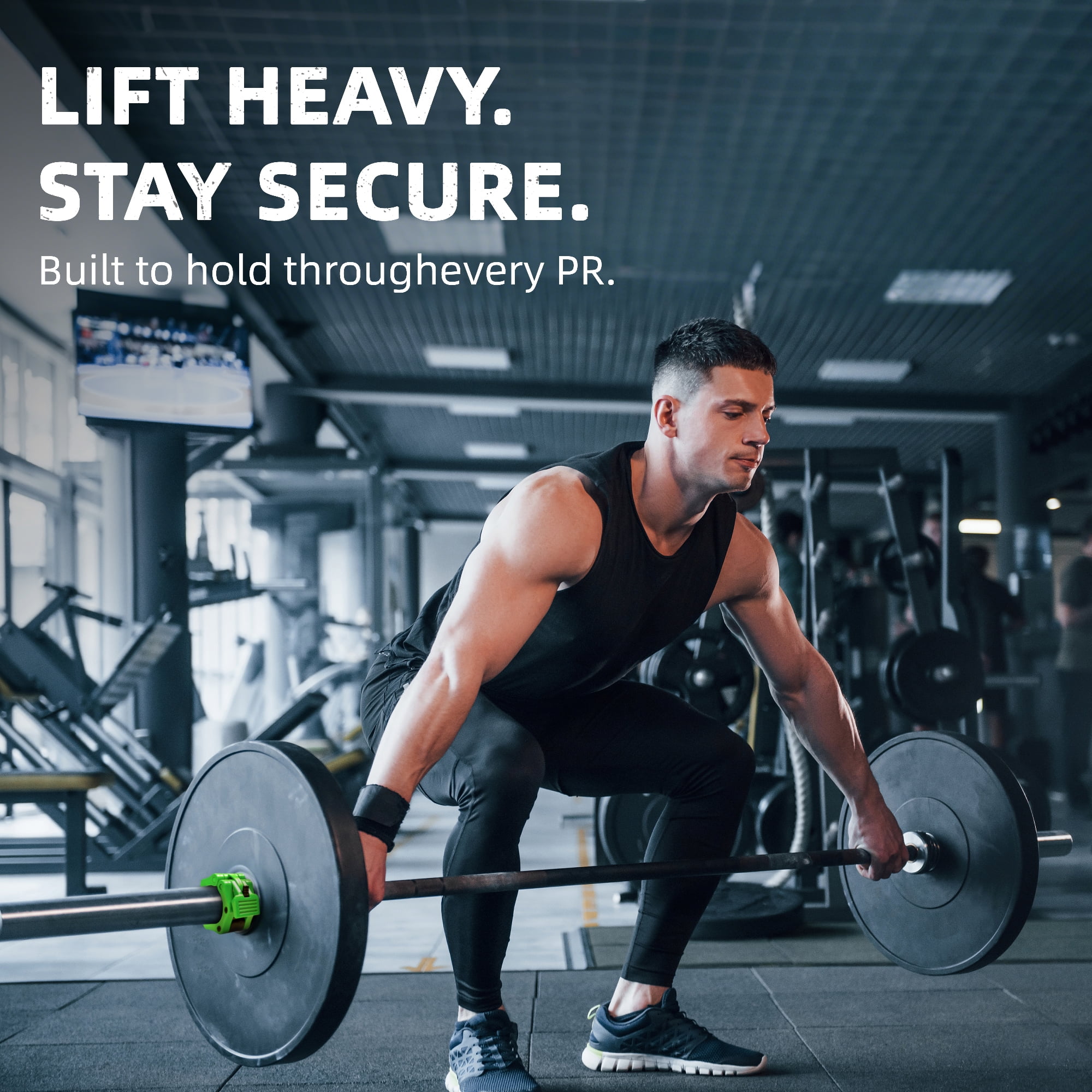 FlexWave Fitness Heavy-Duty Nylon Olympic Barbell Clamps – Quick Release Locking Collars for 2” Barbells, Set of 2
