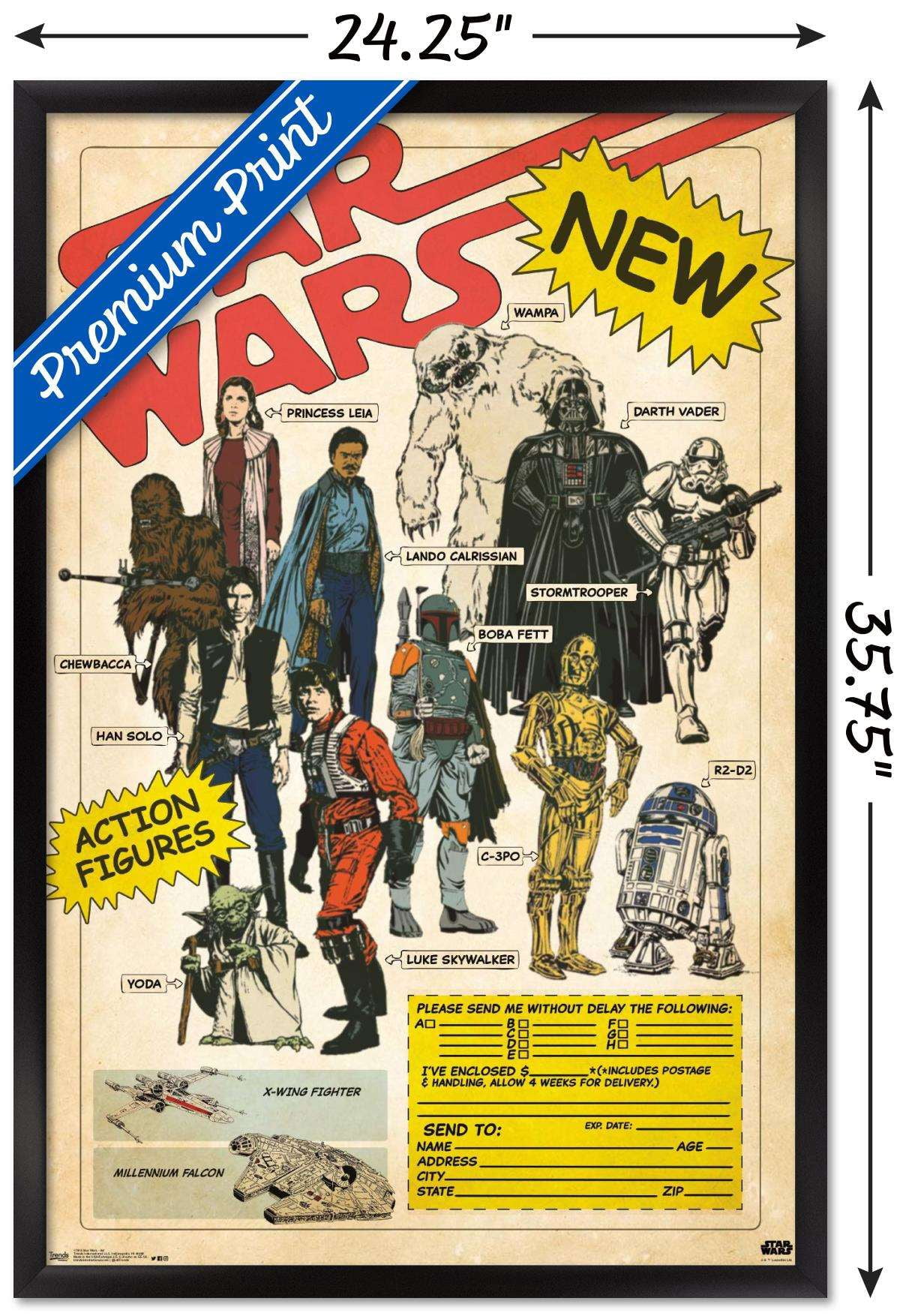 Star Wars: Saga - Ad Wall Poster, 22.375" x 34", Framed