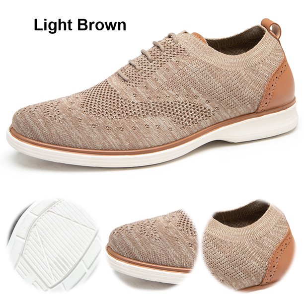 Zapatos Casuales Negocios Con Cordones para Hombres Ligeros Antideslizantes Suela Suave Zapatos Formales Zapatos Punto Suela Ancha (marrón 44)