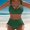 Dark Green, variant on Women's 2 Pieces Plus Size Bikini Set Wide Straps Tops High Waist Bikini Bottom Bathing Suits Solid Color Summer Fall Casual Seaside Beach Swimsuit,Red,2XL