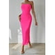 thumbnail image 5 of Vestido PRETTYGARDEN Maxi Tubo Sin Tirantes Rojo Rosa M, 5 of 6
