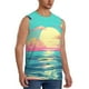 thumbnail image 2 of Balery Retro Palm Beach Sunset Camisetas sin mangas para hombre, absorbe la humedad y protege contra el mal olor.-XX-Large, 2 of 7