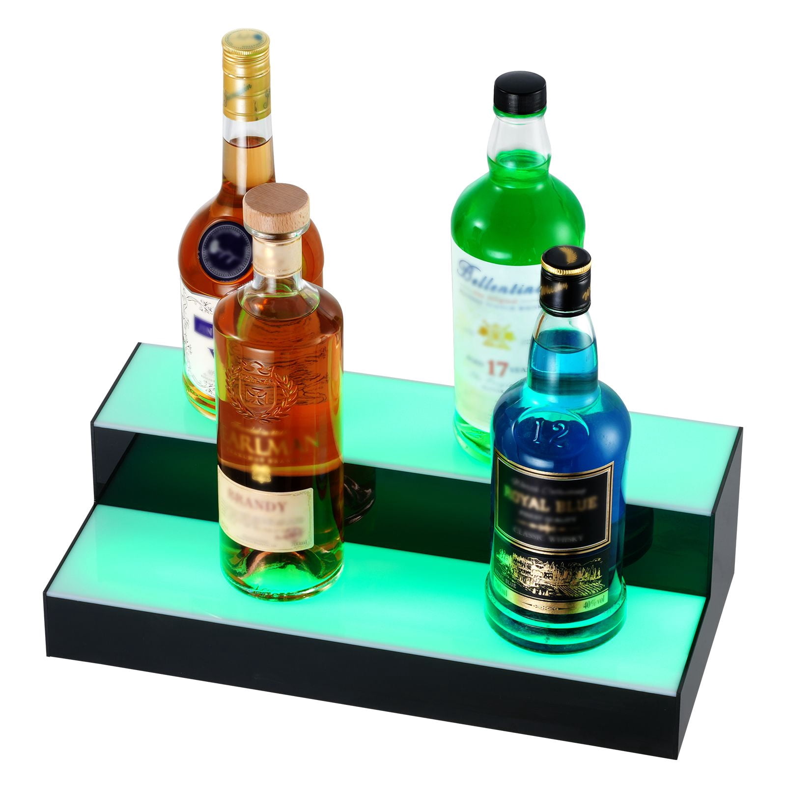 LED Lighted Bar Shelf 26ft Remote Control 7 Static Colors 22 Dynamic Colors Music Mode Acrylic for Home Bar Club KTV