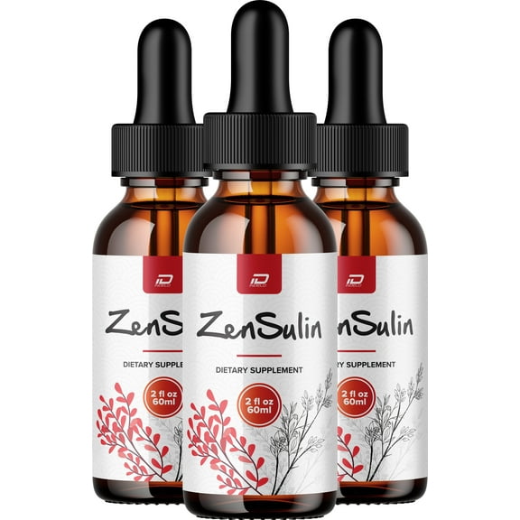 ZenSulin Liquid Drops – Zen Sulin Natural Blend Healthy Organic Support, 3 Pack, 3 Month Supply