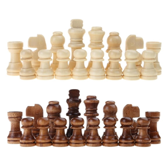 Wooden Chess Pieces Only, 32 Pieces Chessmen Pieces, 2.2Inch King Figures Chess