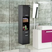 Goplus Wooden 4 Drawer Bathroom Storage Cupboard 2 Shelves Free