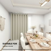 Deconovo Grommet Room Divider Curtains 84 inches Length, Room Darkening Curtains for Office, 100W x 84L inch, Light Beige, 1 Panel