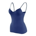 thumbnail image 5 of Women Plunge Deep V Neck Tanks with Build In Bra Spaghetti Straps Camis Sleeveless Tshirt Pure Color Camisole Trendy Casual Tank Top Summer Homewear, 5 of 5