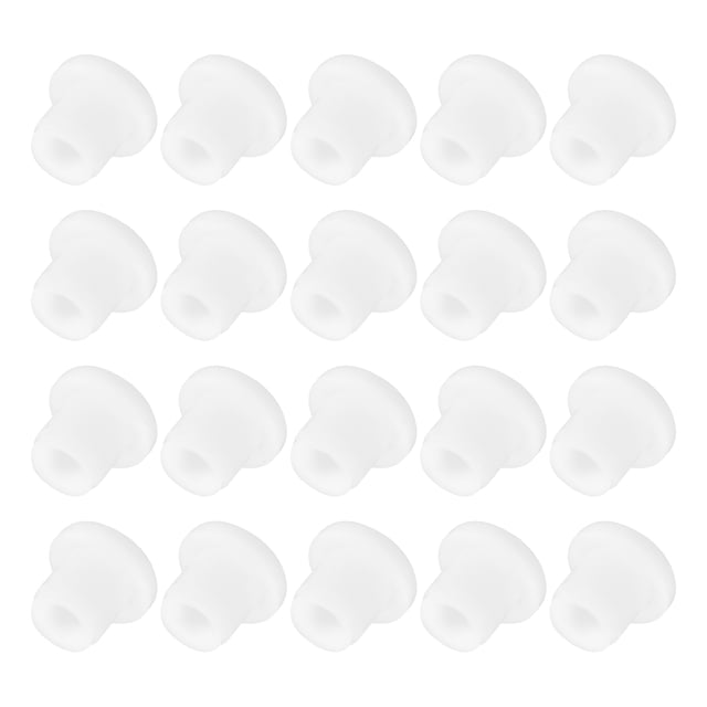 Uxcell 20 piezas de tapones de silicona 0.33" tapones de sellado para saleros huecos blancos