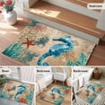 thumbnail image 5 of 2x3 Ft Entryway Area Rug, Sea Seahorse Coastal Kitchen Rug Runner Washable Floor Mat, Brown Nautical Summer Coral Vintage Non Slip Indoor Door Mat Throw Carpet for Bathroom Living Room Bedroom, 5 of 8