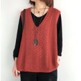 thumbnail image 1 of Chaleco de punto para mujer Chaleco de mujer suelto de talla grande sin mangas con cuello en V exterior chaleco retro chaleco de otoño, 1 of 6