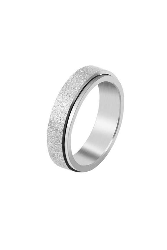 Spinner Ring Unisex Popular Sand Blast Finish Ring Band for Daily Dress
