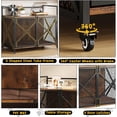 thumbnail image 6 of Garvee 41in Dog Crate Furniture, Rustic Brown Heavy Duty Wooden Dog Kennel with Lockable 360° Wheels, Double Door Pet Cage End Table for Small, Medium & Large Dogs, 6 of 6