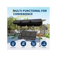 thumbnail image 6 of Studyset 3-Seat Outdoor Patio Swing Chair,Outdoor Swing Chair With Adjustable Canopy,3-Person Patio Chairs With Adjustable Tilt Shade,Porch Swing 3 Seater With Canopy, 6 of 8