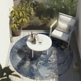 thumbnail image 6 of Addison Rugs Chantille Indoor/Outdoor Transitional Watercolors Navy Washable Round Rug, 8' x 8', 6 of 6