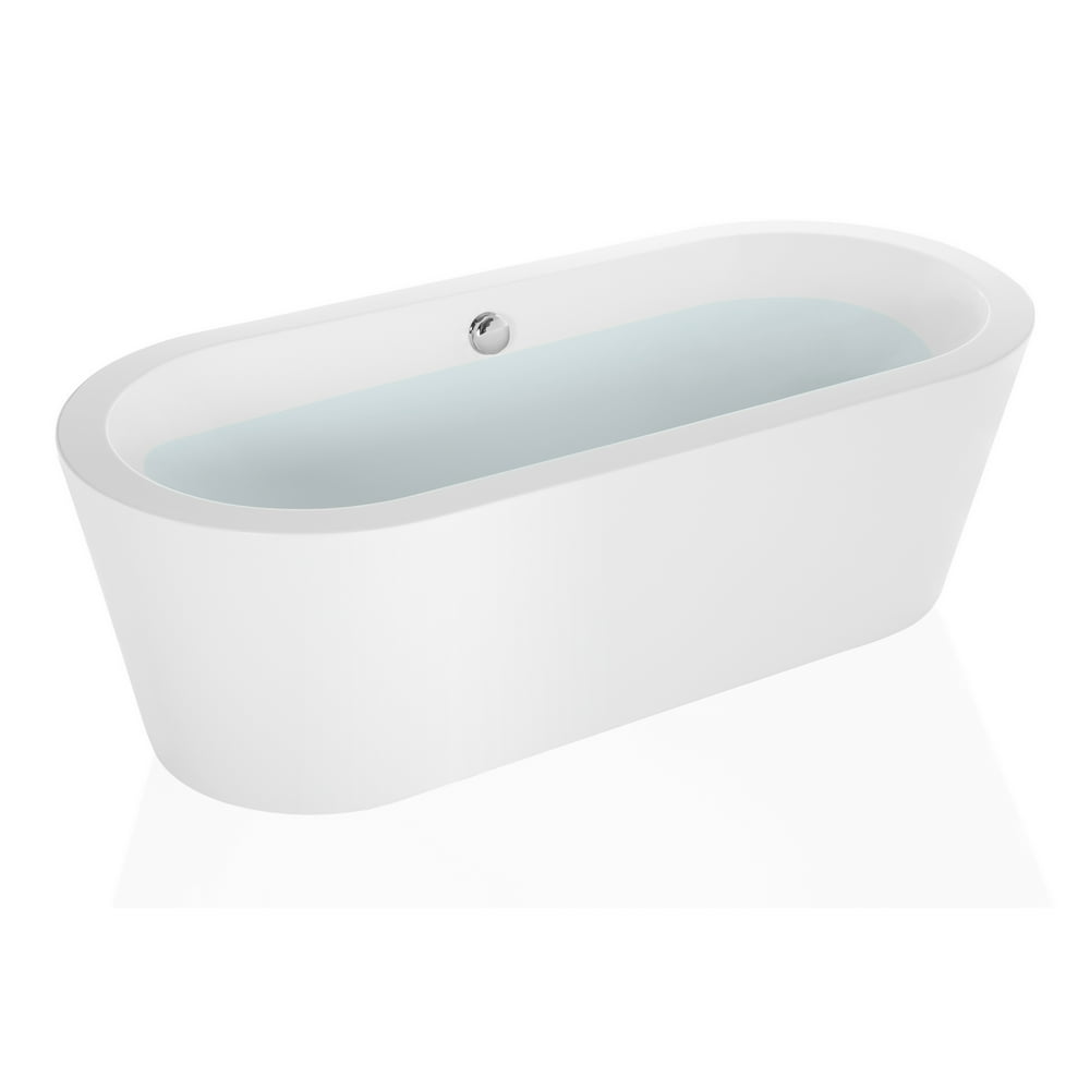 Empava 59" Luxury Freestanding Bathtub Acrylic Soaking SPA Tub by