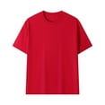 thumbnail image 4 of Lenago Mens Shirts Solid Color Short Sleeveless Red 10(XL) Tops Crew Neck Leisure Versatile Thin Style T Shirt Loose T Shirts for Men, 4 of 4