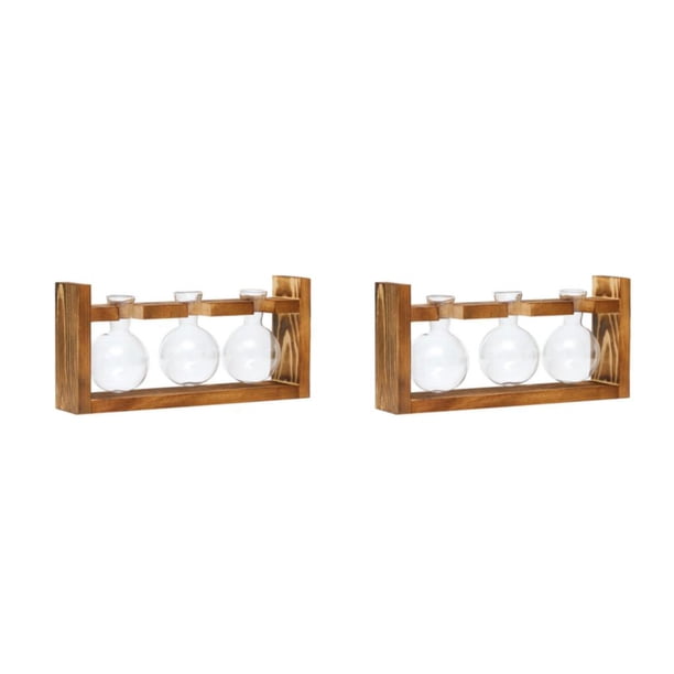 Naiovety Marco de Planta hidropónica Terrario Maceta Florero Maceta Caja de artesanía transparente Decoración de oficina tres bolas florero de tres bolas 2Conjunto