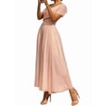 thumbnail image 2 of Elegant V-Neck Chiffon Maxi Dress for Women - Crisscross Tie Detail for Weddings and Parties Pink XXL, 2 of 8