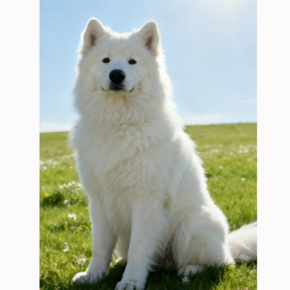 Lcdjbfbf 5D handmade Art Kit,Samoyed Diamond Art Decor,for Beginners Gem Craft cross stitch Kits,Paint by Number Diamond Painting,DIY Full Round Drill Home Wall Decor (12X16 Inch)