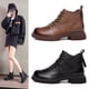 thumbnail image 2 of Otoño 2022, nuevo diseño, zapatos Martin hechos a mano, botas hasta el tobillo, zapatos de cuero de vaca genuino para mujer, 2 of 5