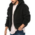 thumbnail image 3 of KelaJuan Men Winter Warm Jacket Casual Fleece Solid Color Zipper Hoodies with Pockets Trendy Loose Fit Coat Outwear, 3 of 6