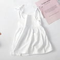 thumbnail image 2 of OSOLU Toddler Kids Girls Solid Color Cotton Linen Pockets Sleeveless Beach Straps Dress Princess Clothes Baby Fashionable Dailywear, 3-4 Years, 2 of 3