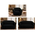 thumbnail image 3 of Milan Furniture Slipcover Fitted Protector Couch Cover Jacquard Soft Stretch Non Slip Fabric, Arm Chair, Black, 3 of 4
