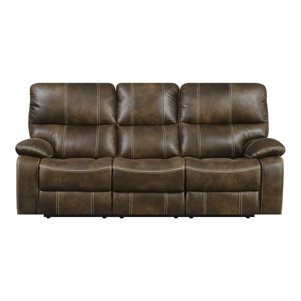 Emerald Home Jessie James Chocolate Brown Reclining Sofa with Dual