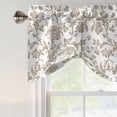 thumbnail image 3 of Khaki Flower Tie Up Valance Curtains for Windows, Kitchen Curtains Window Shades, Vintage Farmhouse Boho Leaf Spring Plant Light Filtering Roman Curtain Valances for Bedroom/Bathroom/Cafe 54"x18", 3 of 9