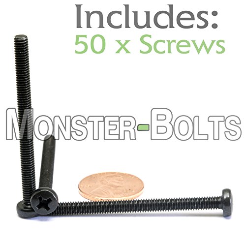 Steel Phillips Pan Head Screws M4 x 12mm Black Oxide