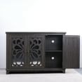 thumbnail image 6 of S-HOME Versatile 49.33 Inch Countertop Sideboard  With 3 Mirrored Doors For Living Room Or Kitchen Storage, Dark Brown, 6 of 15