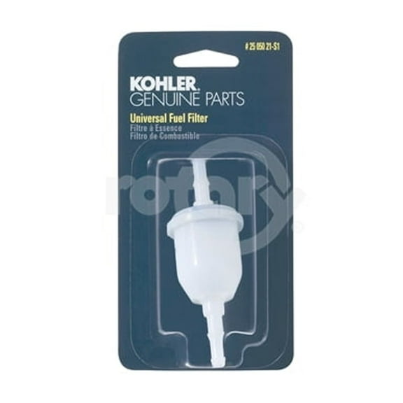 Kohler 25 050 21-S1 Engine Fuel Filter 75 Micron With 3/16 & 1/4 Fuel Line I.D.
