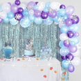 thumbnail image 1 of CHR RINE Girl Birthday Party Decorations Supplies, Blue Party Decorations, Snowflake Decorations, 109 pcs Balloons, 2 pcs Blue Foil Curtains, Maple Le, 1 of 2